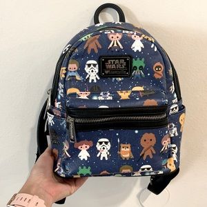Loungefly Disney Backpack Bag Star Wars Chibi Print Mini Backpack